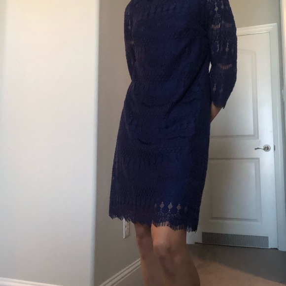 Eliza J Quarter Sleeve Lace Dress (Sold in Purple) - Picture 6 of 6